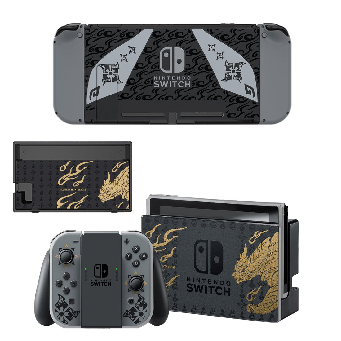 Monster Hunter Rise decal skin for Nintendo Switch Console & Controllers