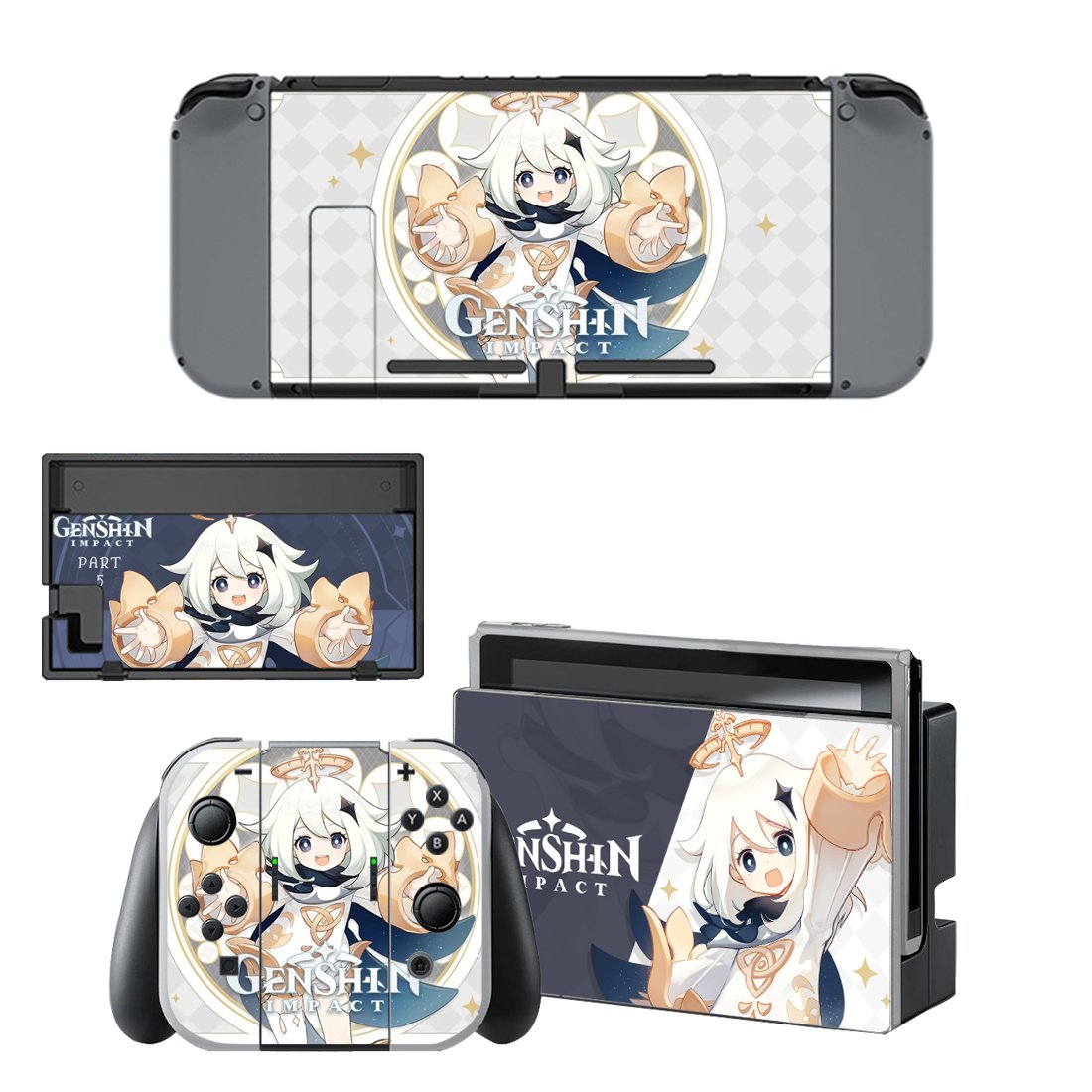 Genshin Impact 5 decal skin for Nintendo Switch Console & Controllers