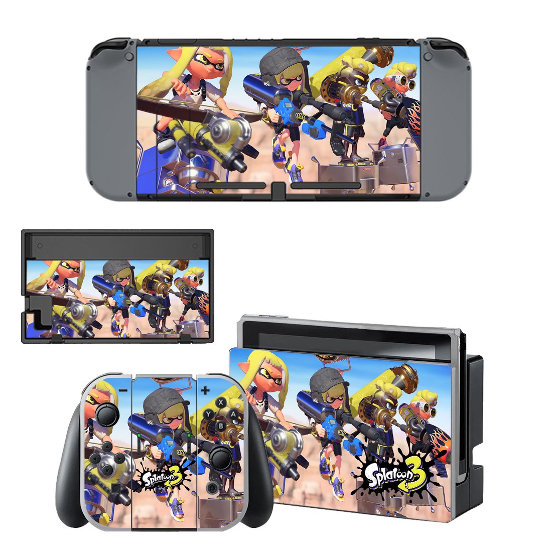 Splatoon 3 decal skin for Nintendo Switch Console & Controllers
