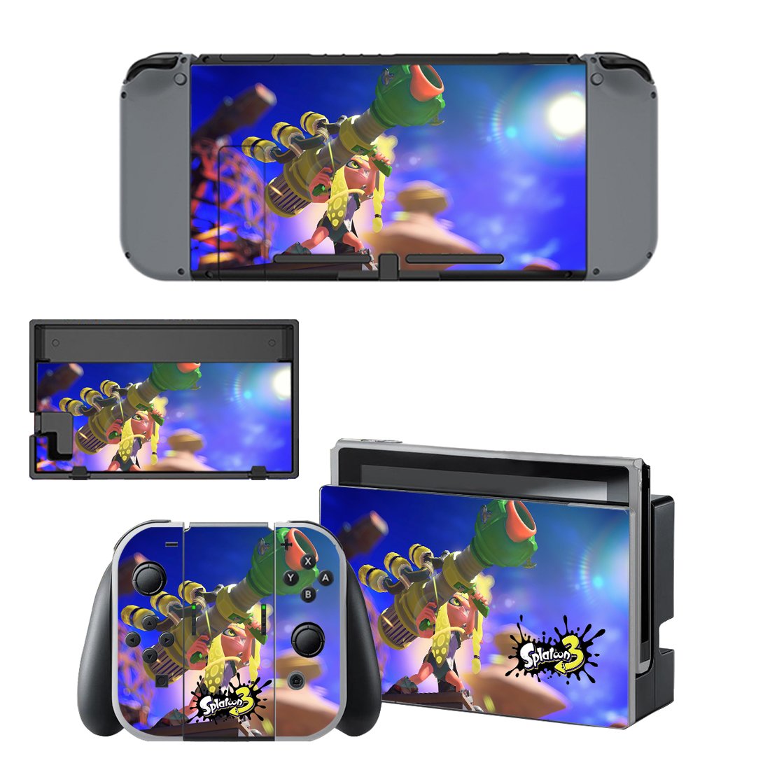 Splatoon 3 decal skin for Nintendo Switch Console & Controllers