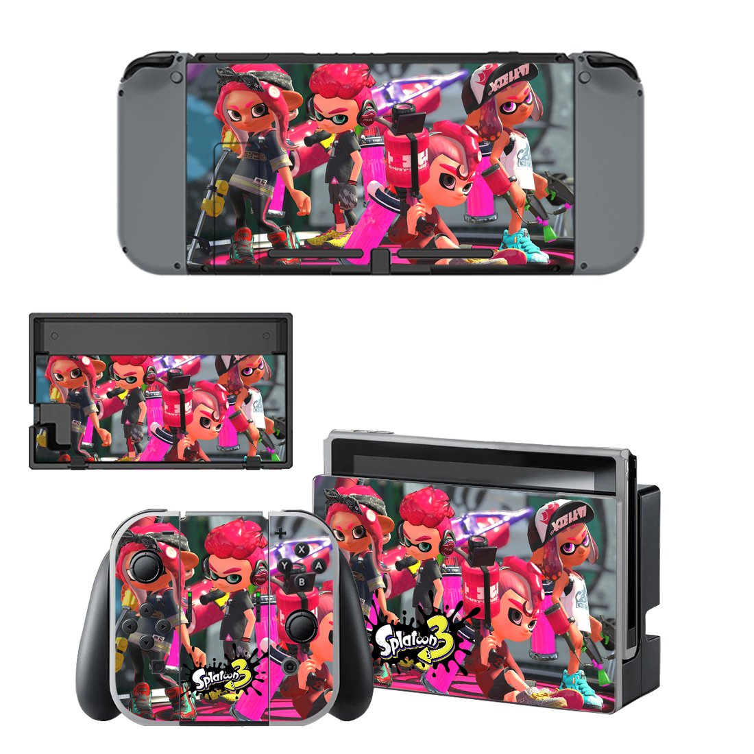 Splatoon 3 decal skin for Nintendo Switch Console & Controllers