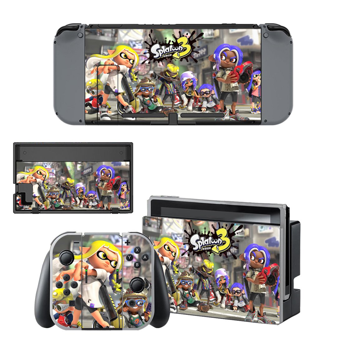 Splatoon 3 decal skin for Nintendo Switch Console & Controllers
