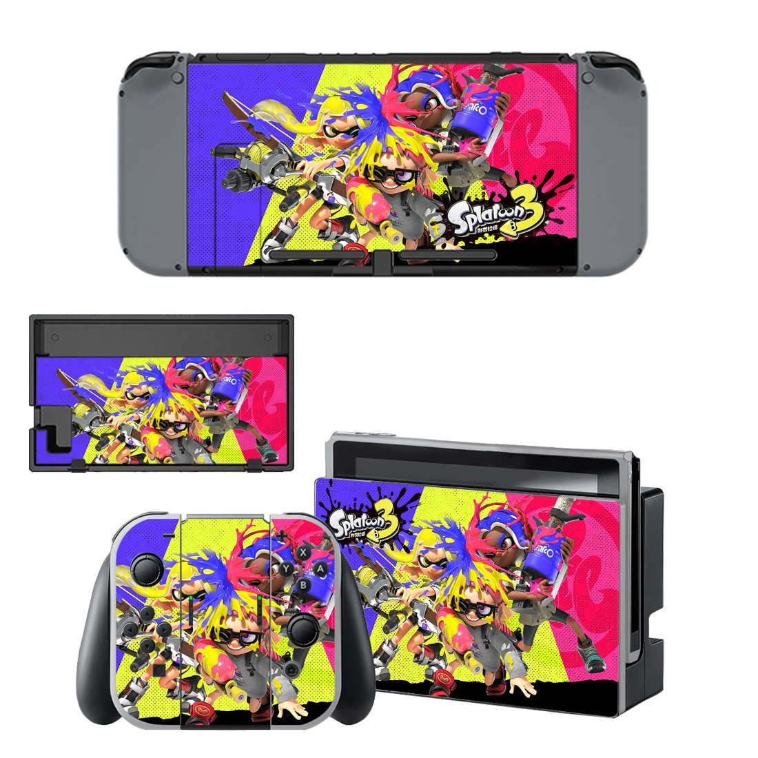 Splatoon 3 decal skin for Nintendo Switch Console & Controllers