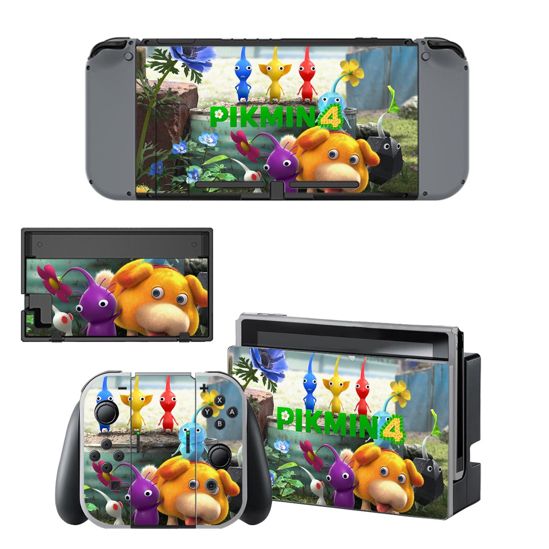 Pikmin 4 decal skin for Nintendo Switch Console & Controllers