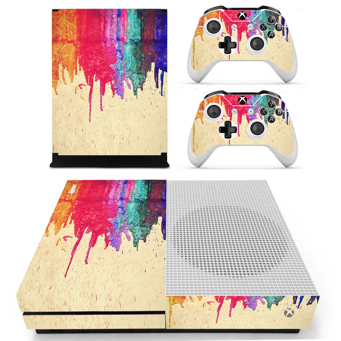 Paint Texture decal skin for Xbox one S Console & Controllers