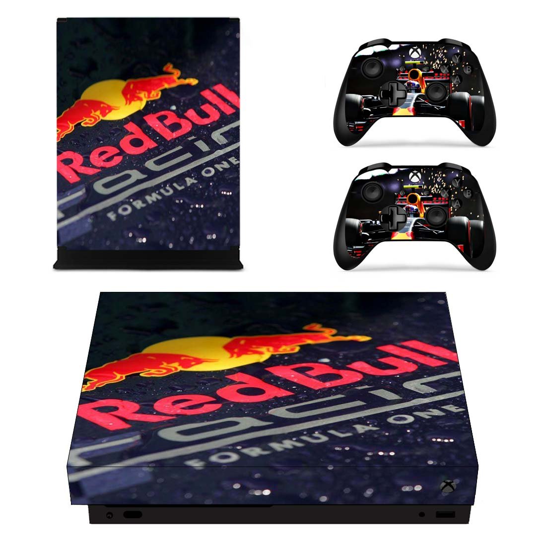 Red Bull decal skin for Xbox one X Console & Controllers