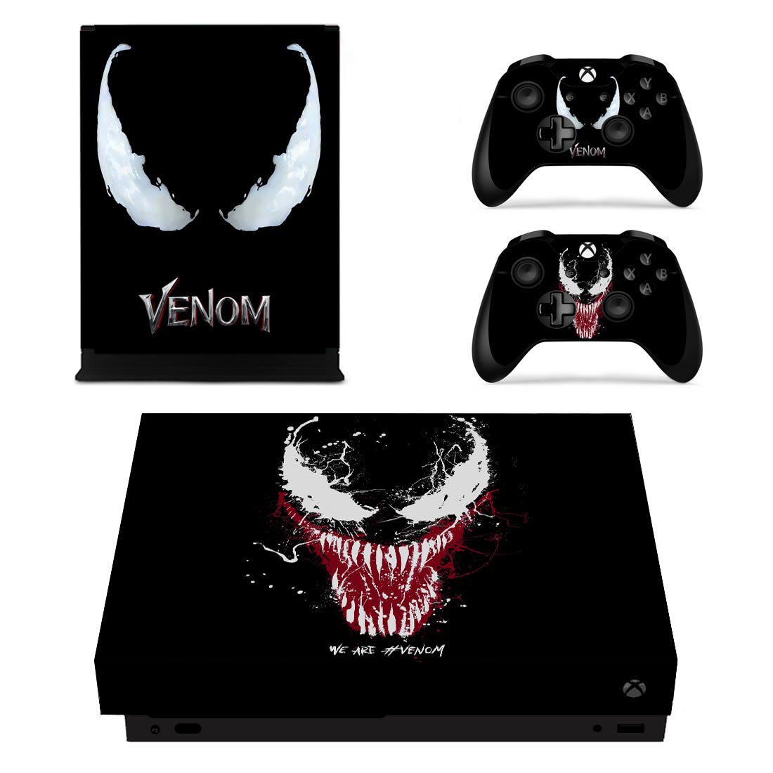 Venom decal skin for Xbox one X Console & Controllers