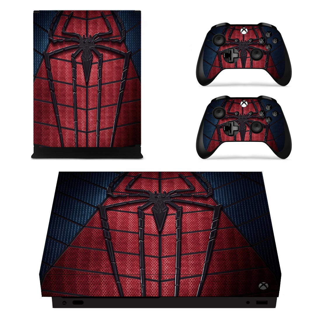 Spider Man decal skin for Xbox one X Console & Controllers