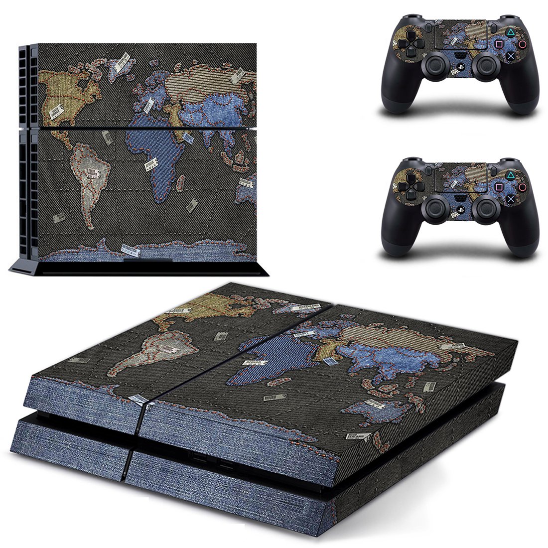 Worldmap decal skin for PlayStation 4 Console & Controllers