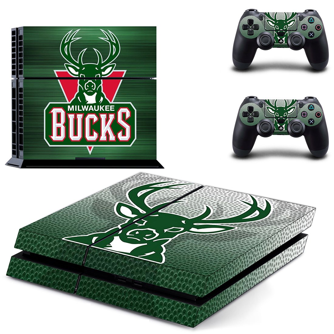 NBA Bucks decal skin for PlayStation 4 Console & Controllers