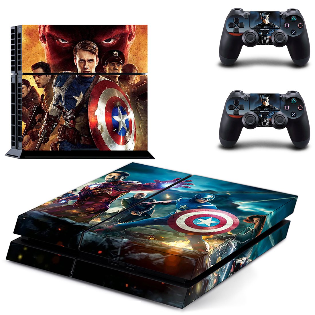 Captain America decal skin for PlayStation 4 Console & Controllers