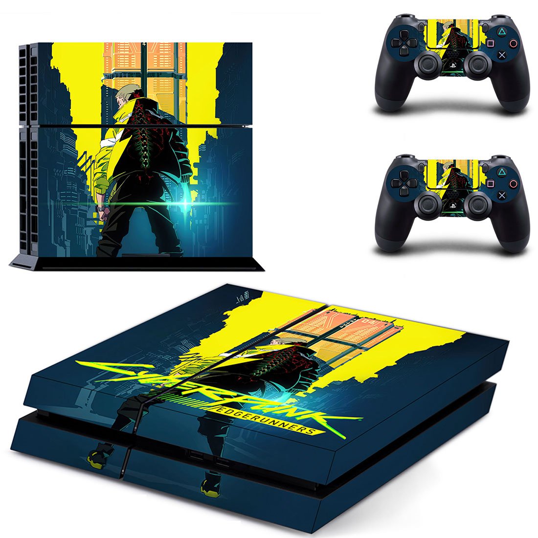 Cyberpunk Edgerunners decal skin for PlayStation 4 Console & Controllers