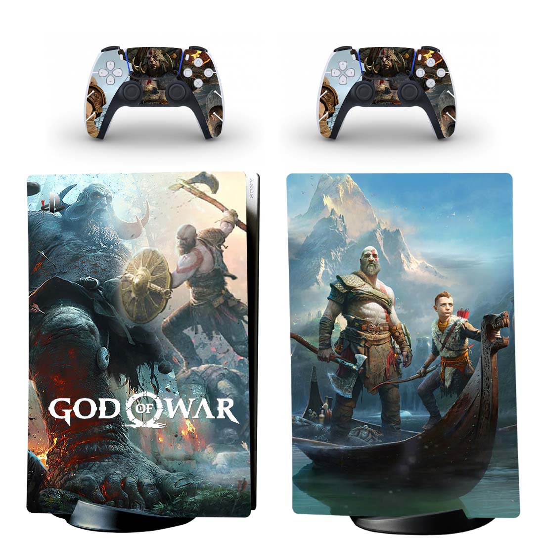 God of War decal skin for PS5 digital Console & 2 Controllers