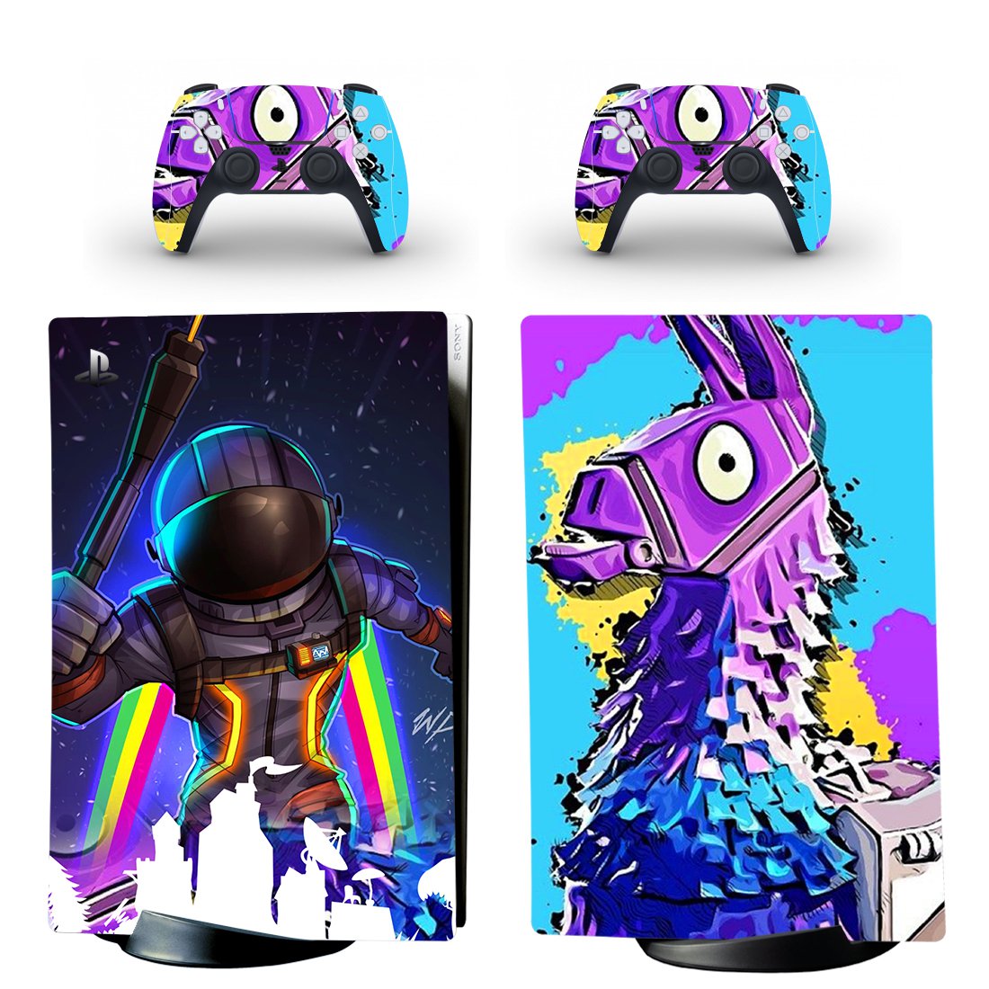 Fortnite decal skin for PS5 digital Console & 2 Controllers