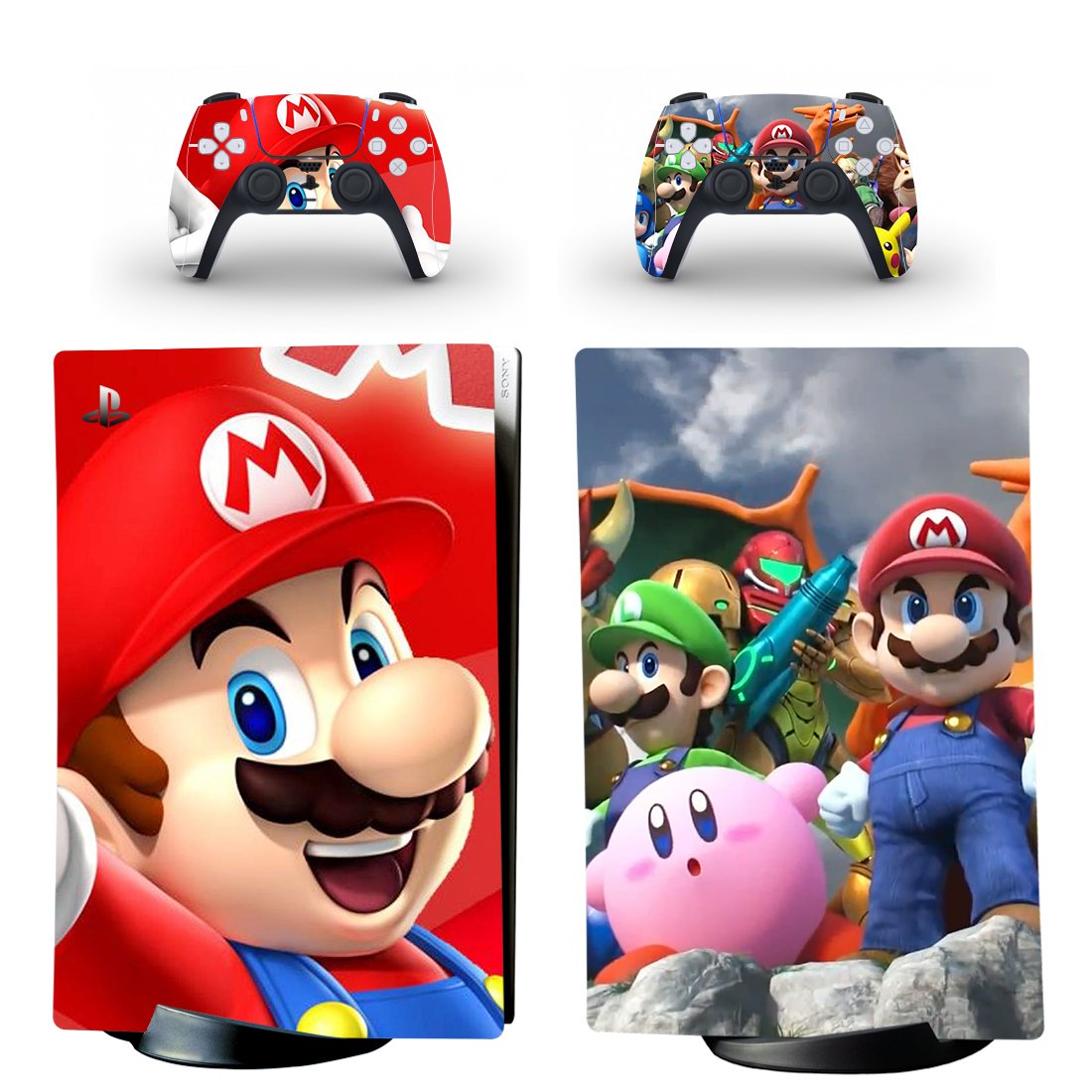 Super Mario decal skin for PS5 digital Console & 2 Controllers