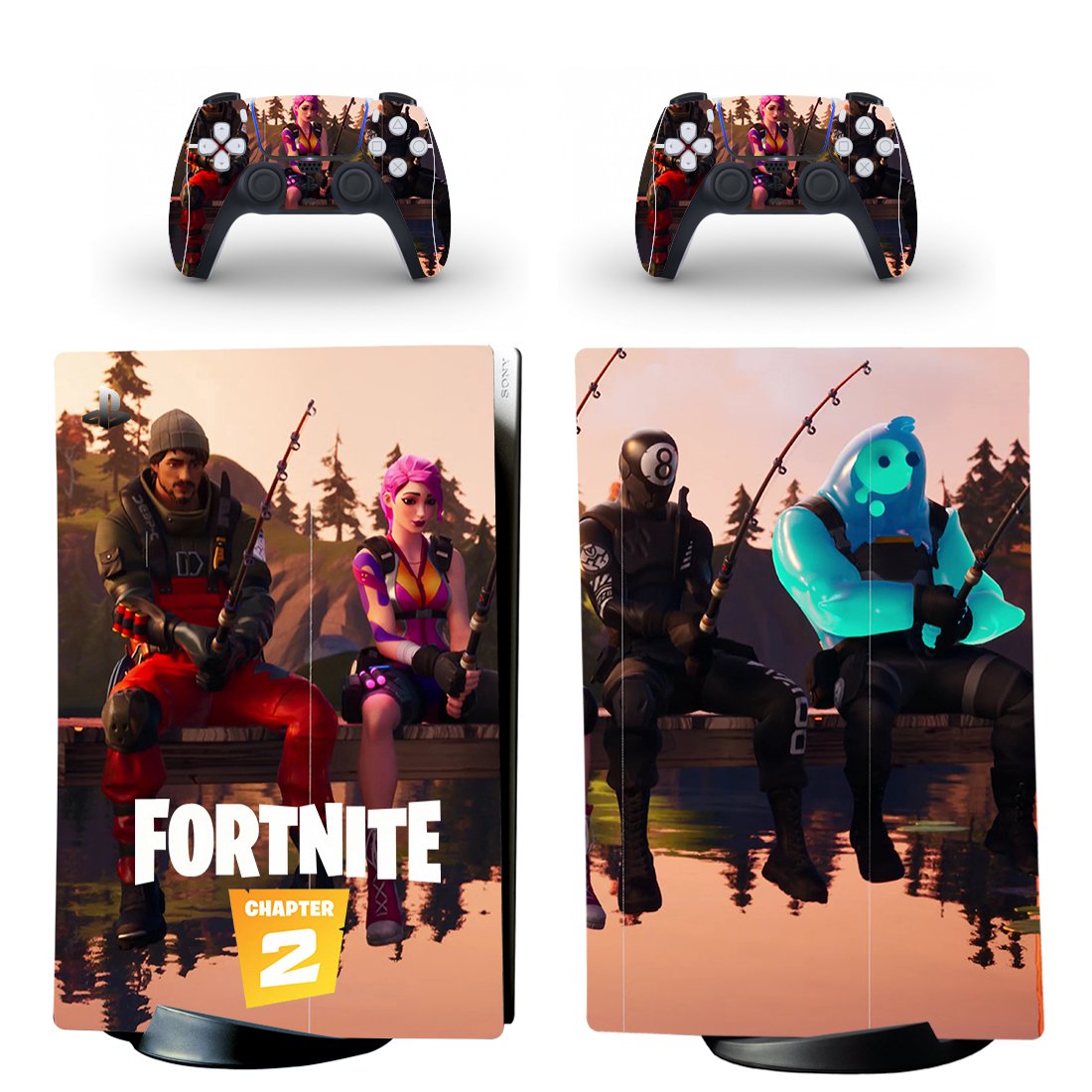 Fortnite decal skin for PS5 digital Console & 2 Controllers