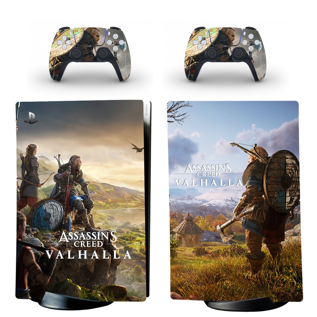 Assassin's Creed Valhalla decal skin for PS5 digital Console & 2 Controllers