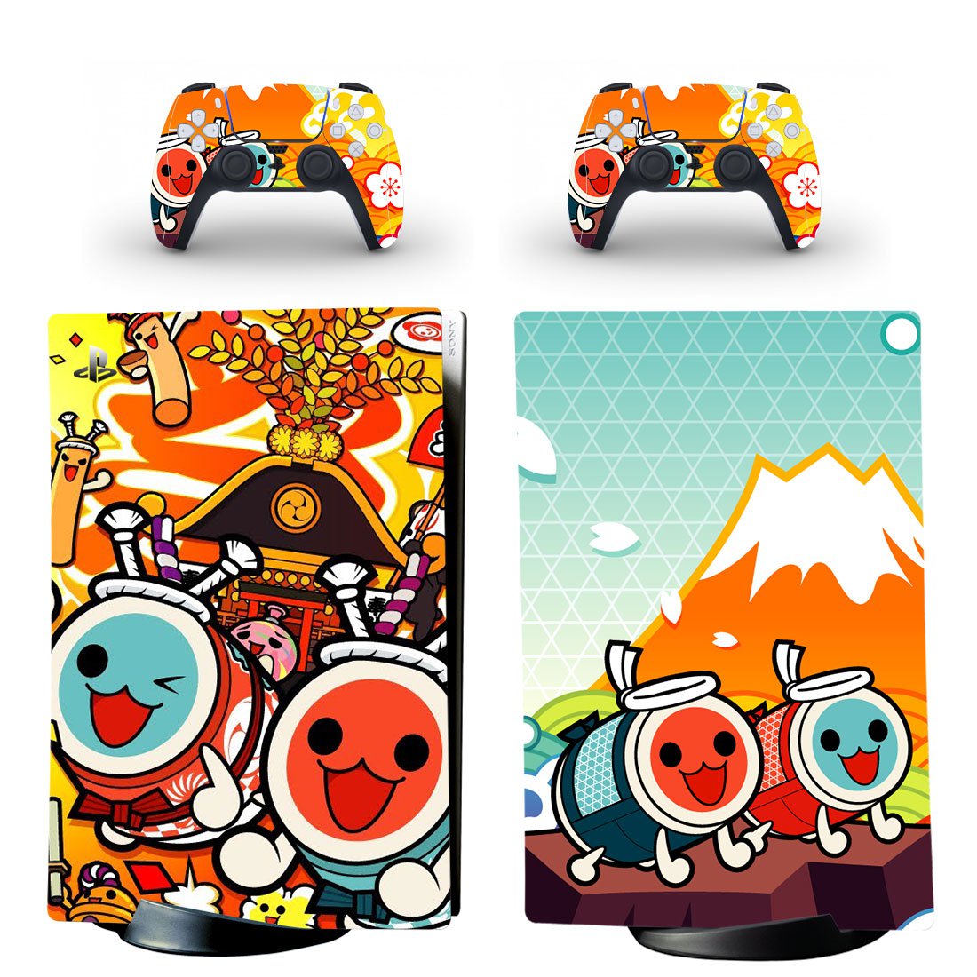 Taiko no Tatsujin decal skin for PS5 digital Console & 2 Controllers
