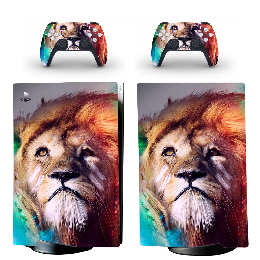 Lion decal skin for PS5 digital Console & 2 Controllers