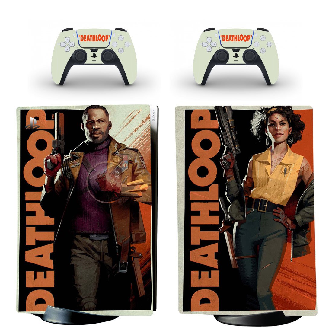 Death Loop decal skin for PS5 digital Console & 2 Controllers