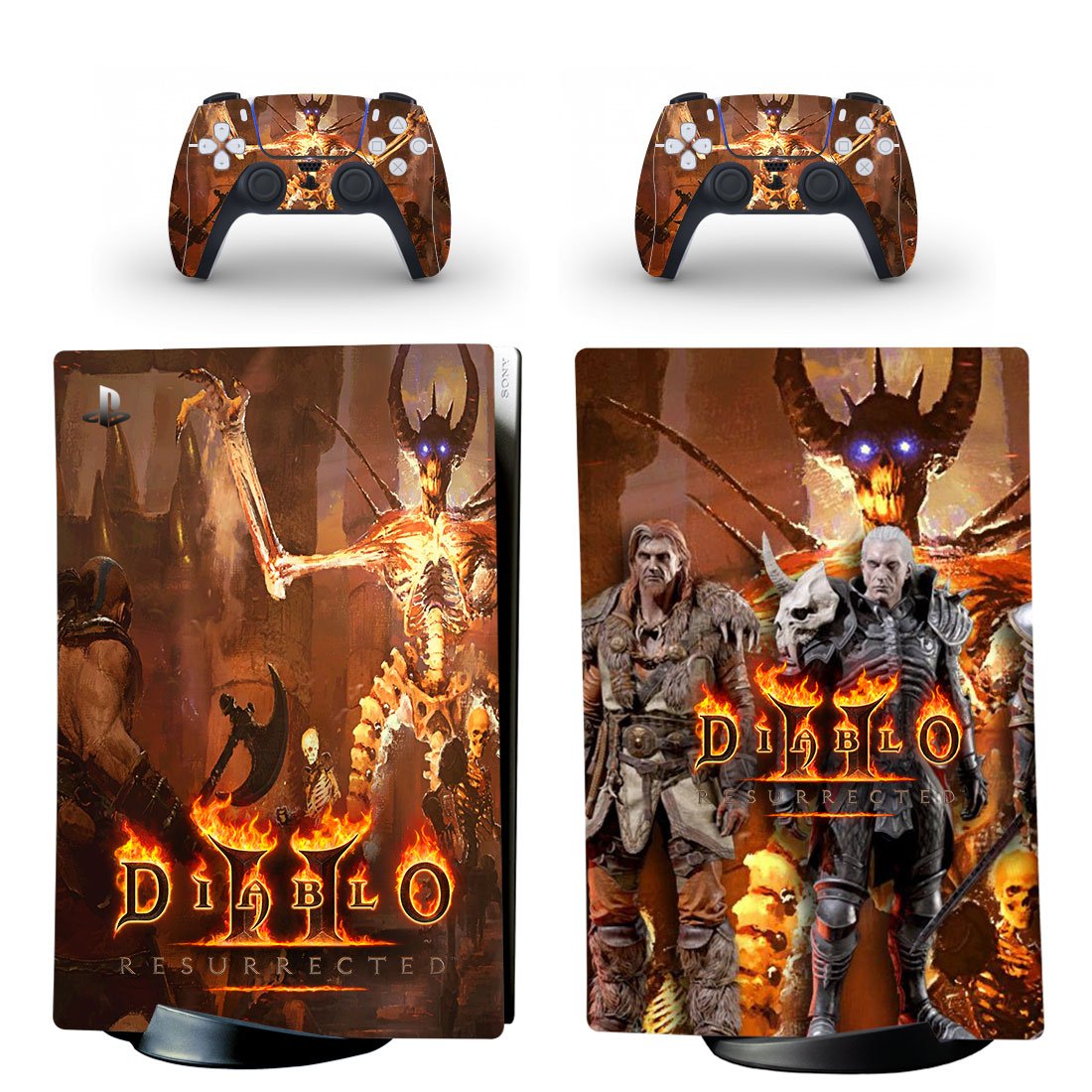 Diablo 2 decal skin for PS5 digital Console & 2 Controllers