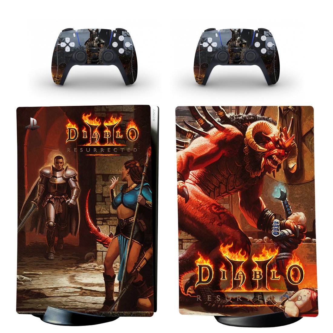 Diablo 2 decal skin for PS5 digital Console & 2 Controllers