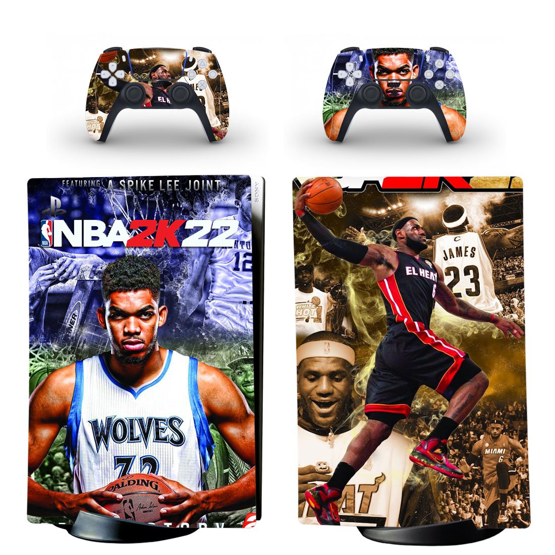 NBA 2K22 decal skin for PS5 digital Console & 2 Controllers