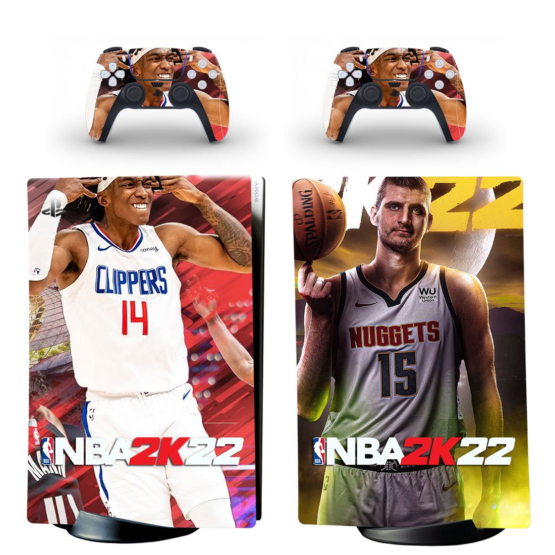 NBA 2K22 decal skin for PS5 digital Console & 2 Controllers