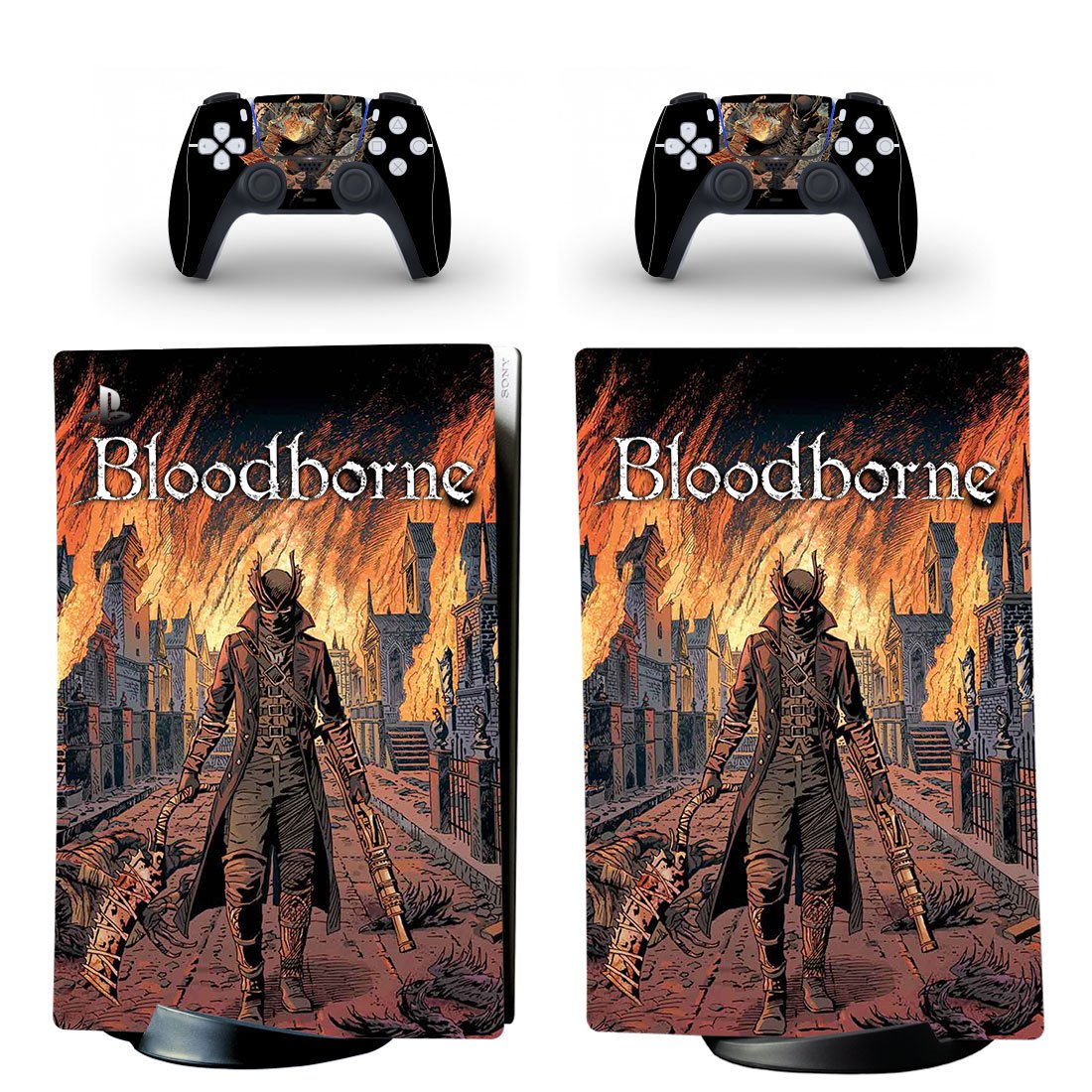 BloodBorne decal skin for PS5 digital Console & 2 Controllers