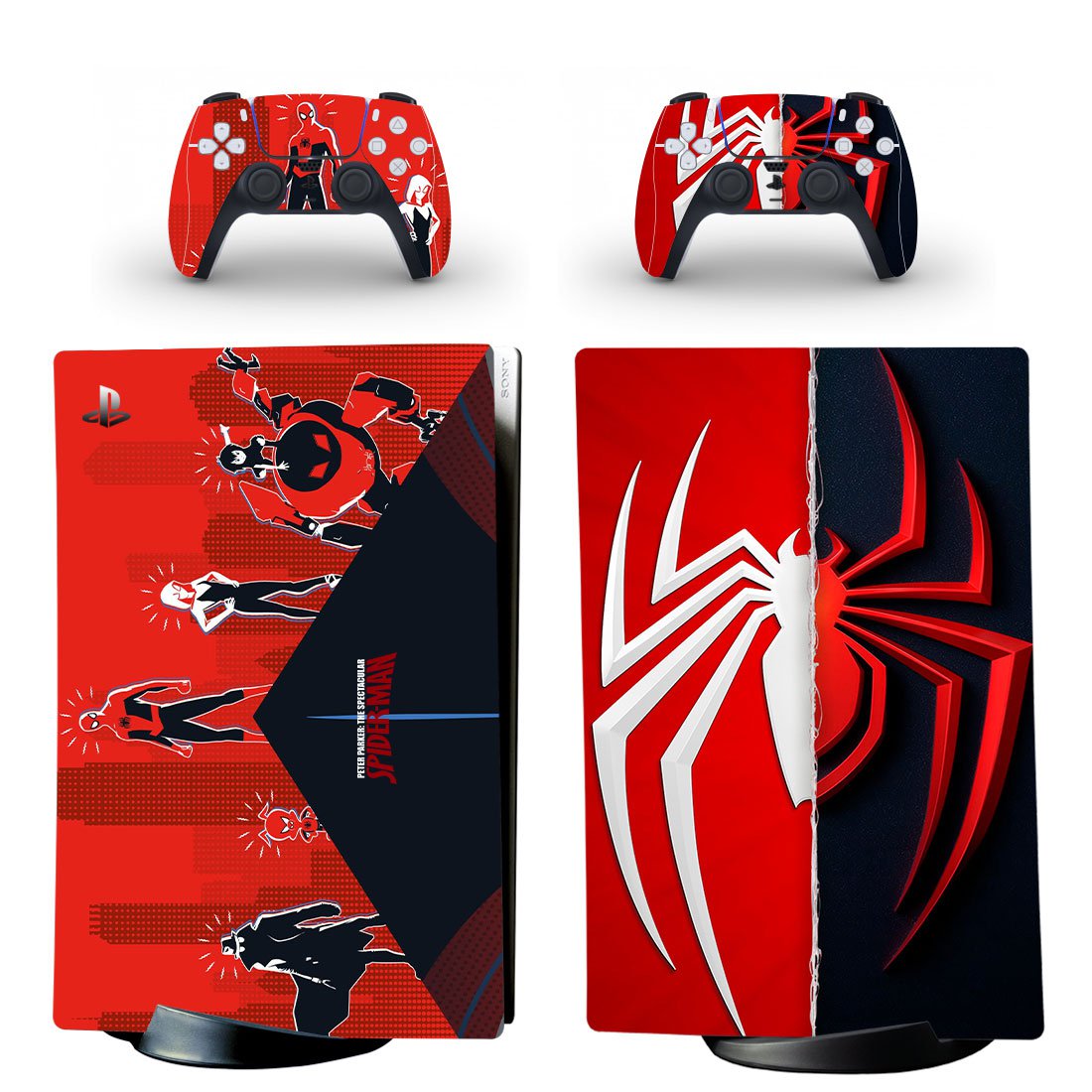Spiderman decal skin for PS5 digital Console & 2 Controllers