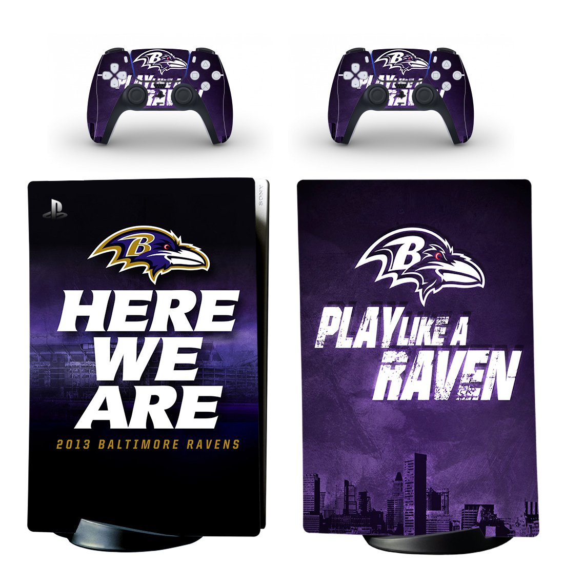 Baltimore Ravens decal skin for PS5 digital Console & 2 Controllers