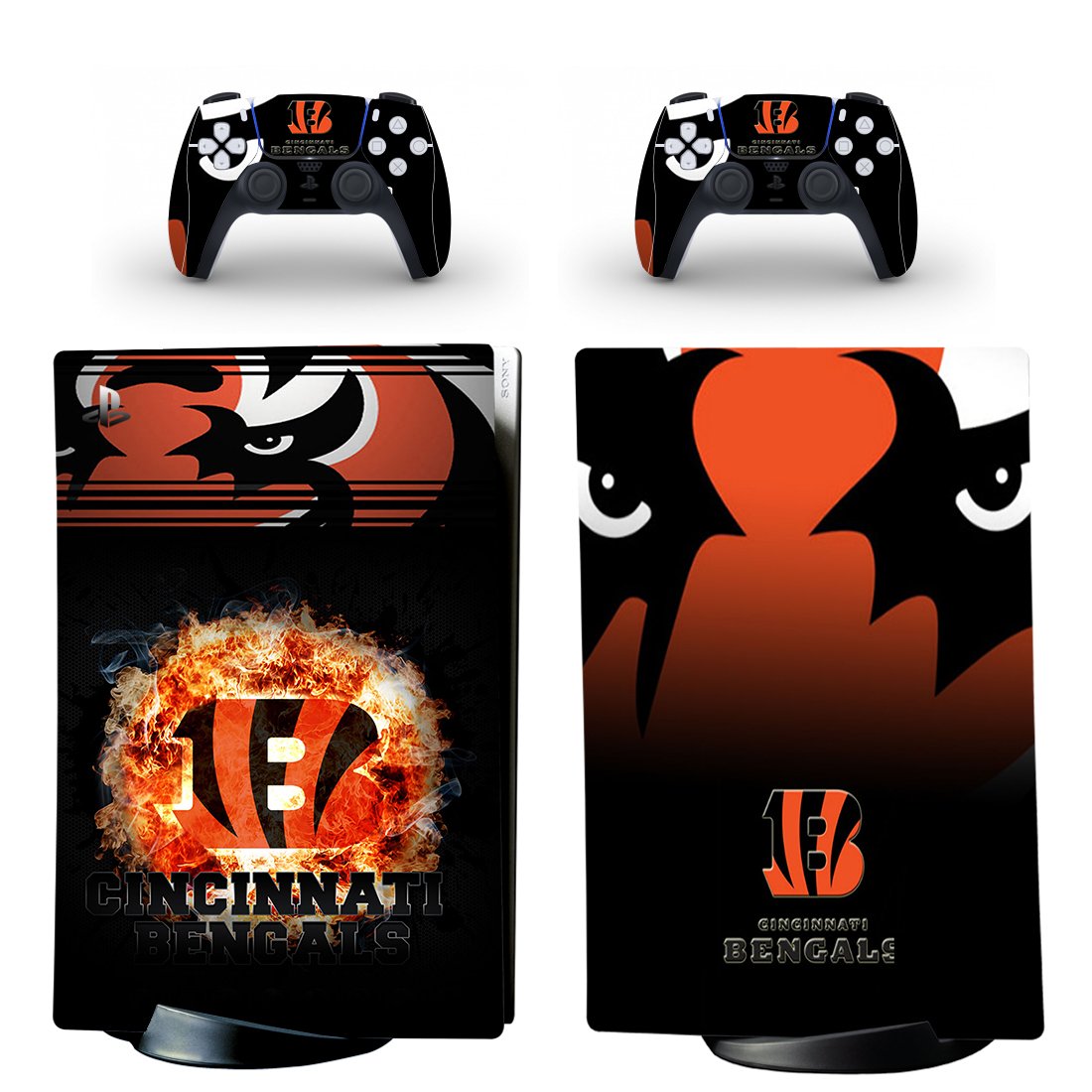 Cincinnati Bengals decal skin for PS5 digital Console & 2 Controllers