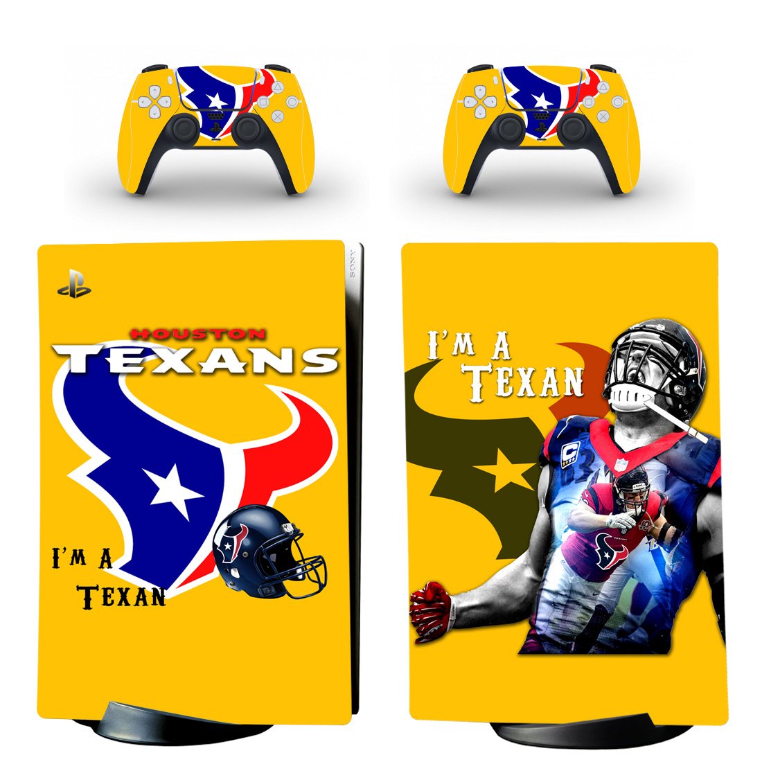 Houston Texans decal skin for PS5 digital Console & 2 Controllers