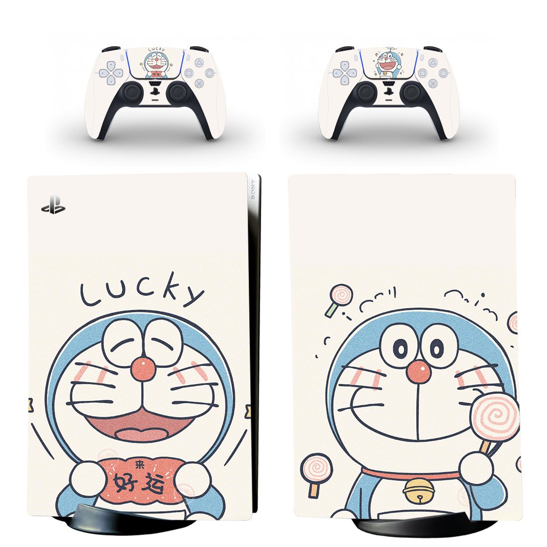 Doraemon decal skin for PS5 digital Console & 2 Controllers