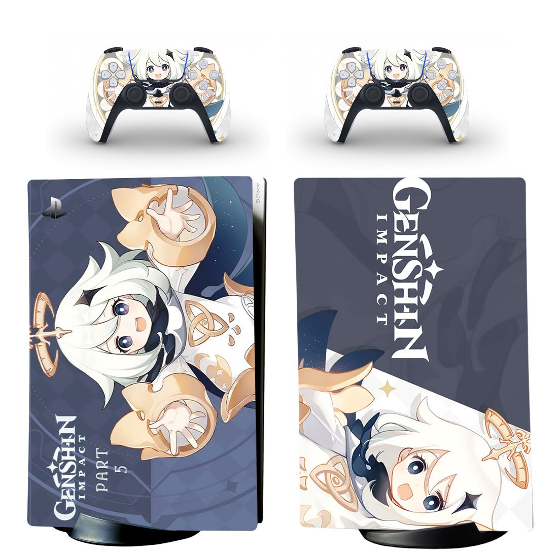 Genshin Impact decal skin for PS5 digital Console & 2 Controllers