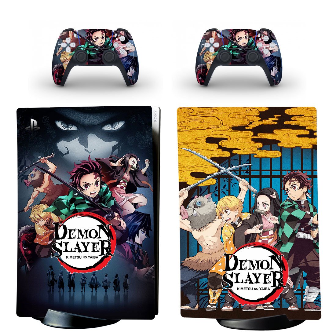 Demon Slayer decal skin for PS5 digital Console & 2 Controllers
