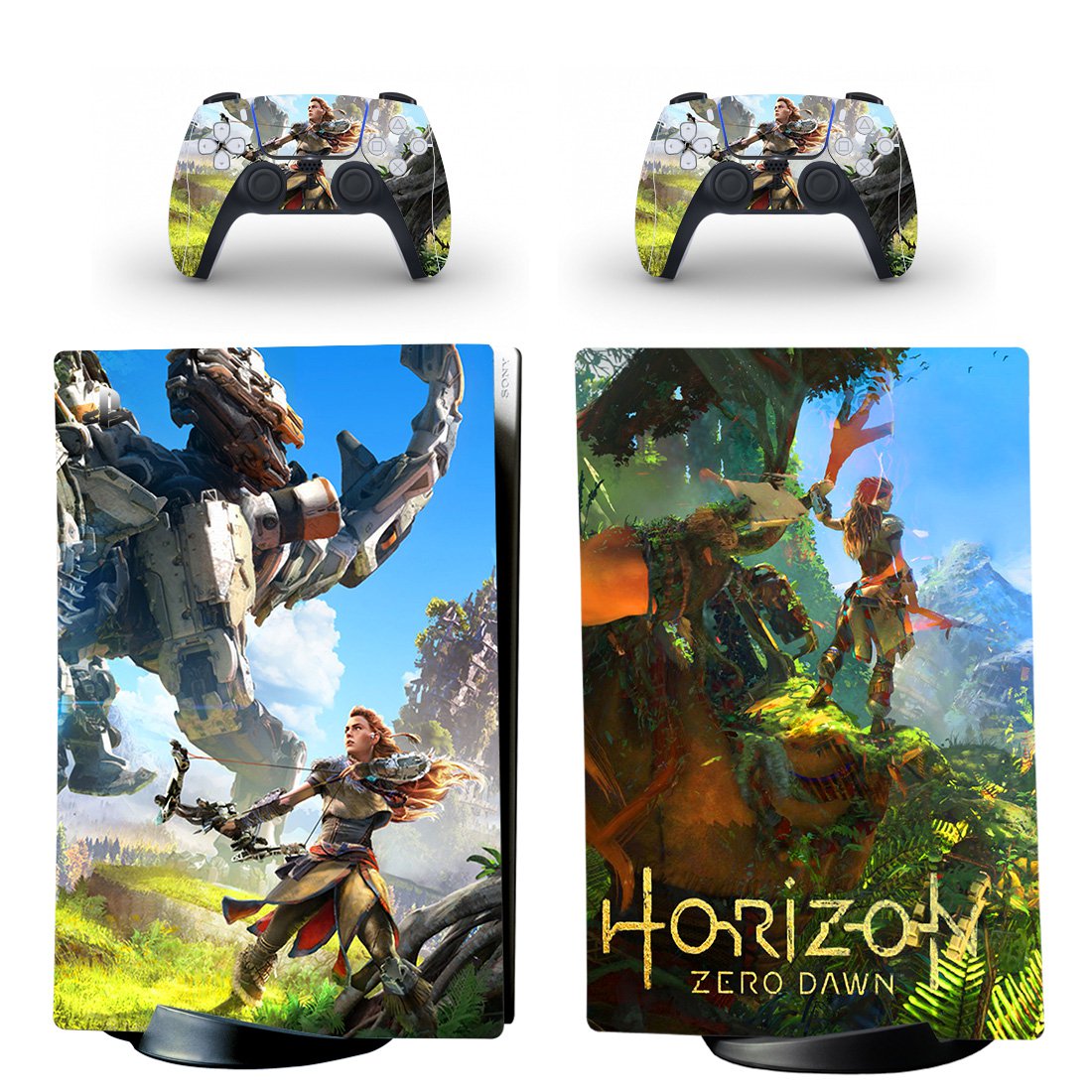 Horizon Zero Dawn decal skin for PS5 digital Console & 2 Controllers