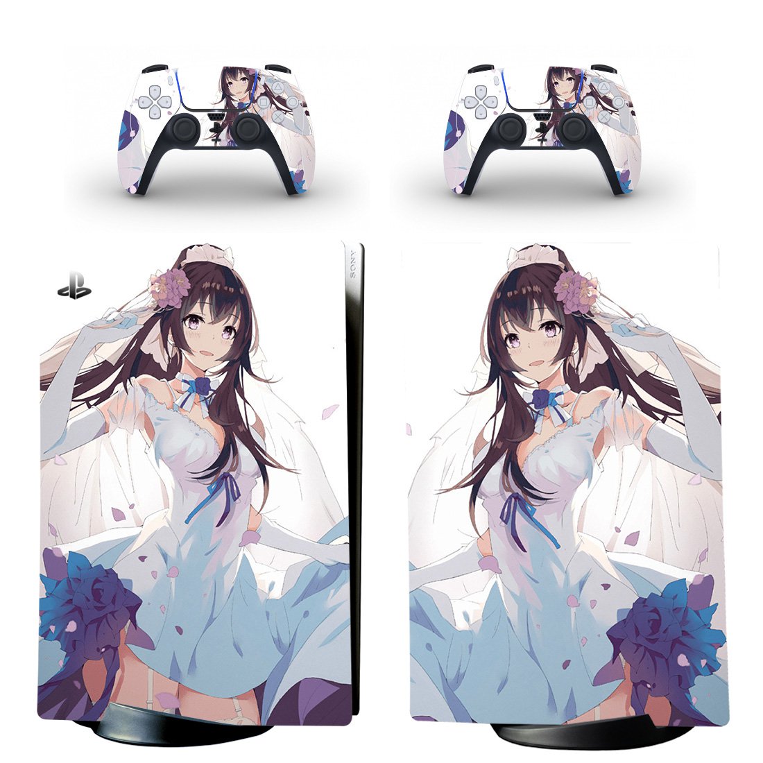 Anime decal skin for PS5 digital Console & 2 Controllers