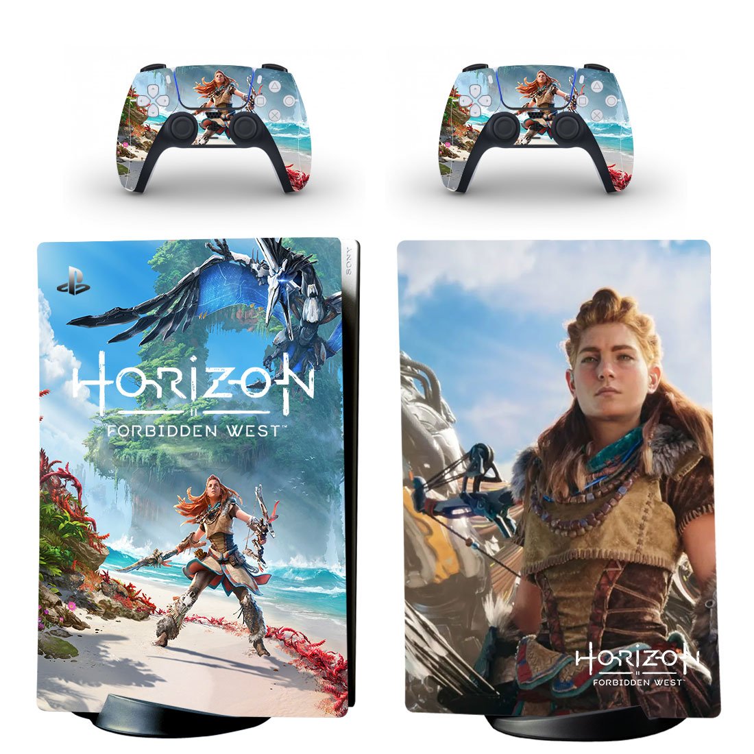 Horizon Forbidden West decal skin for PS5 digital Console & 2 Controllers