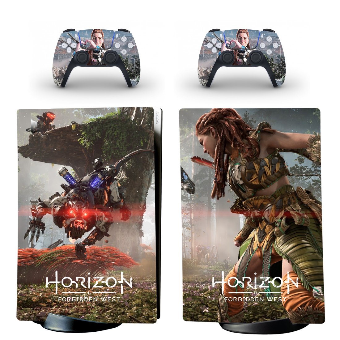 Horizon Forbidden West decal skin for PS5 digital Console & 2 Controllers
