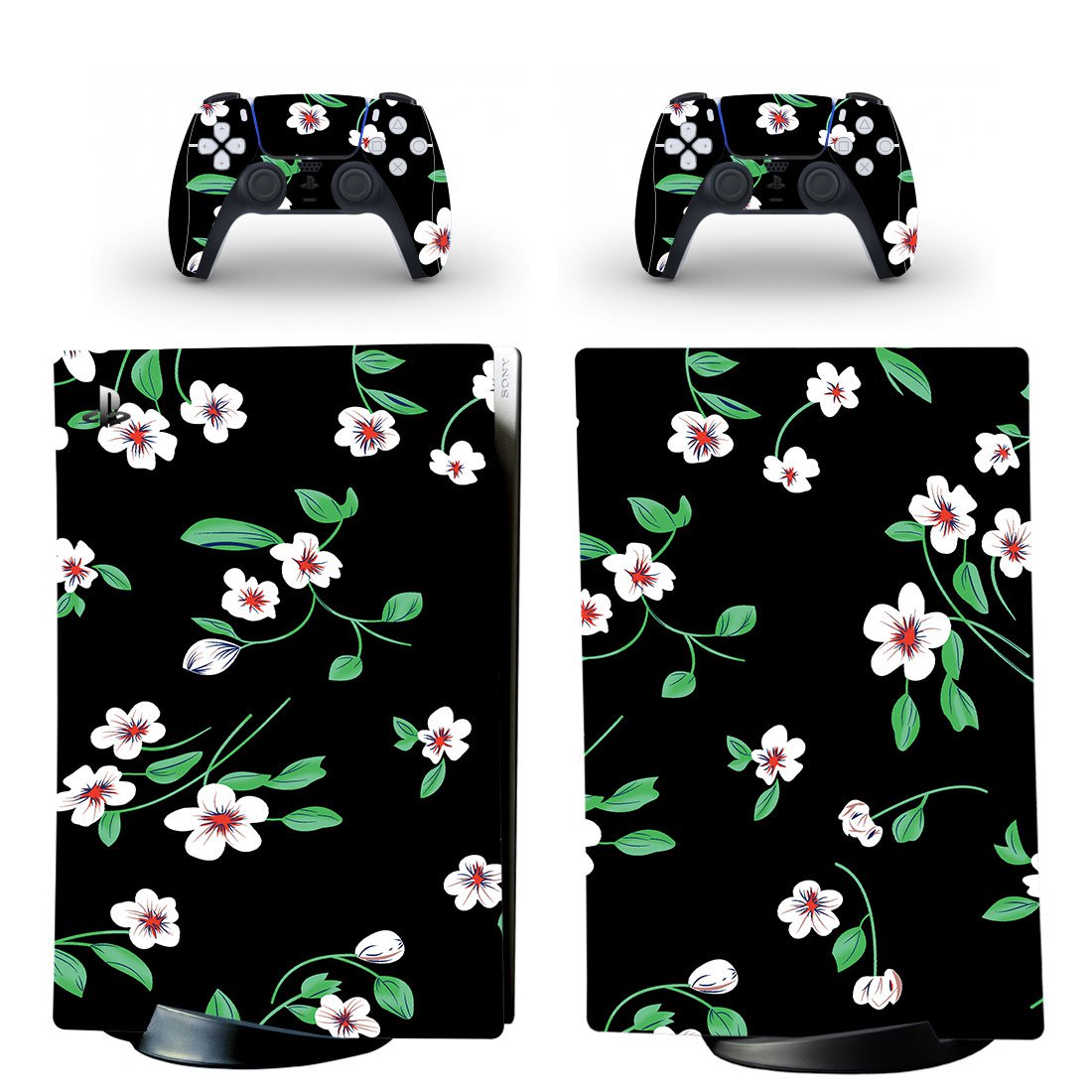 Flower Texture decal skin for PS5 digital Console & 2 Controllers