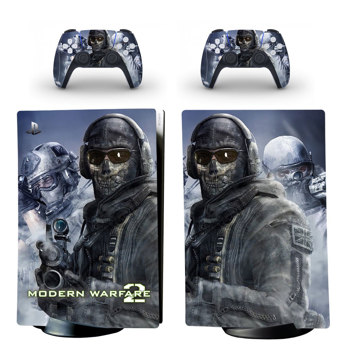 Modern Warfare 2 decal skin for PS5 digital Console & 2 Controllers