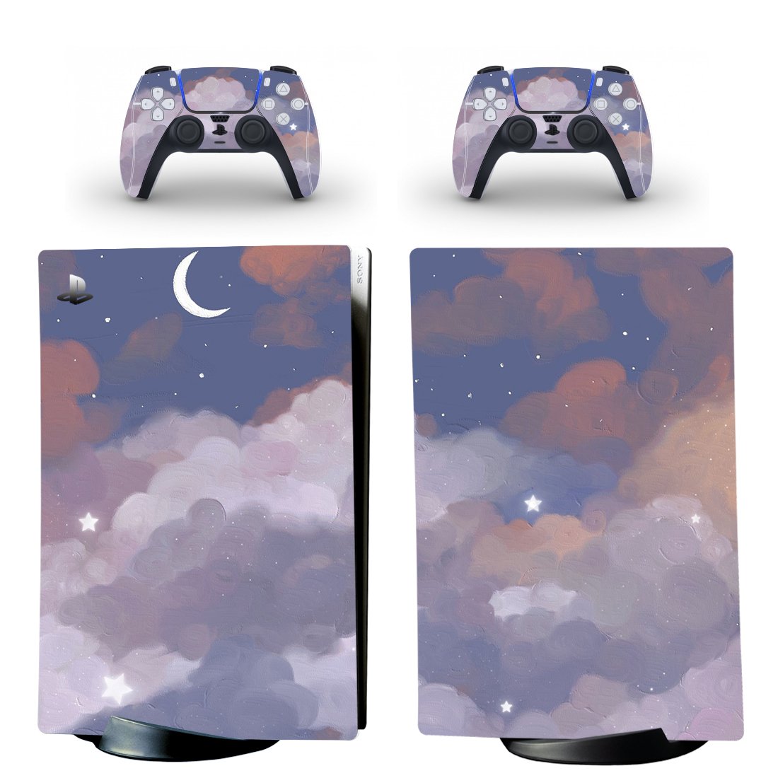 Sky Texture decal skin for PS5 digital Console & 2 Controllers
