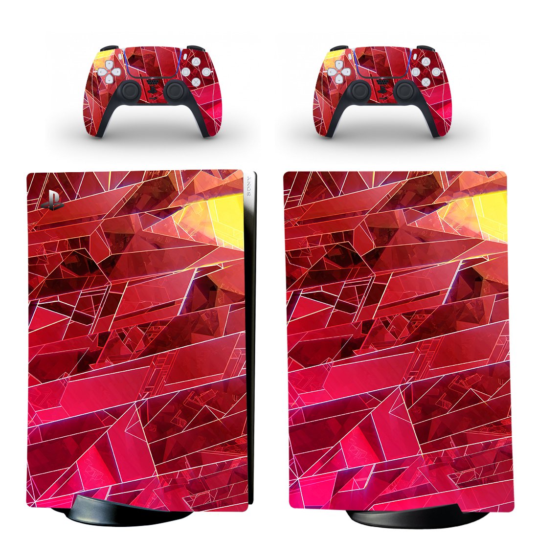 Digital Texture decal skin for PS5 digital Console & 2 Controllers