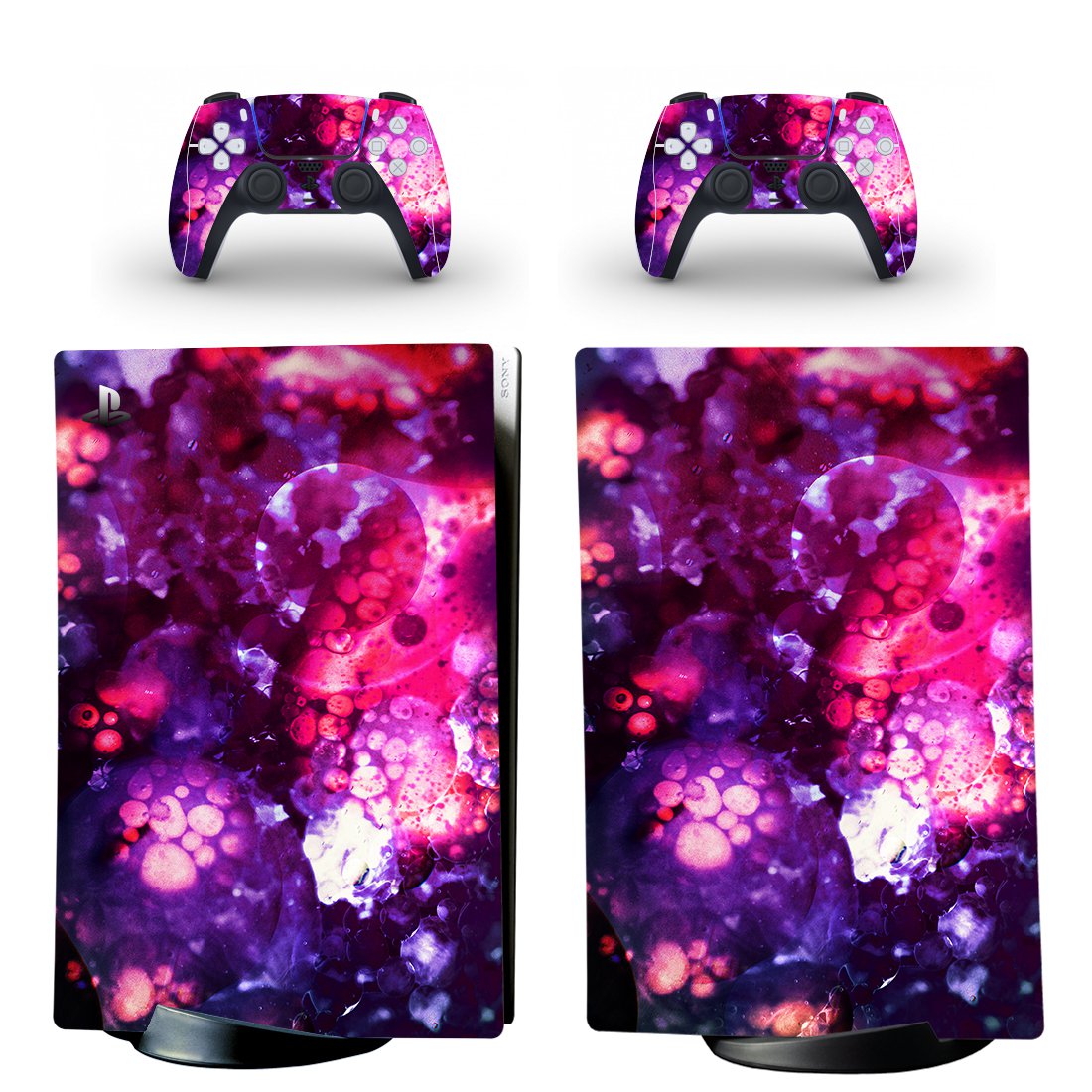 Digital Texture decal skin for PS5 digital Console & 2 Controllers