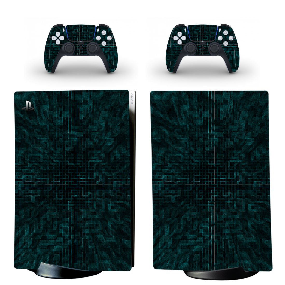 Digital Texture decal skin for PS5 digital Console & 2 Controllers