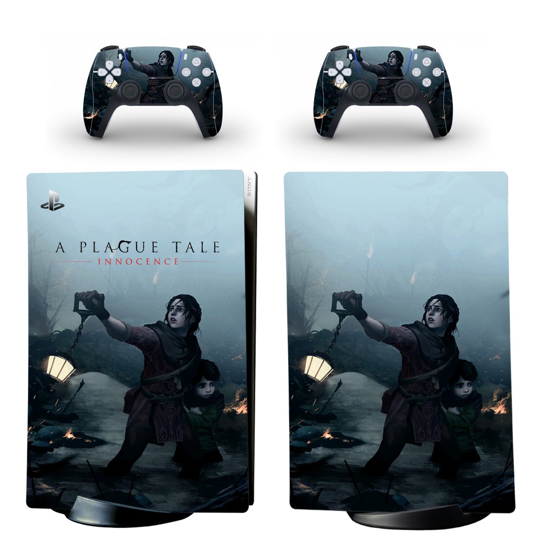 A Plague Tale decal skin for PS5 digital Console & 2 Controllers