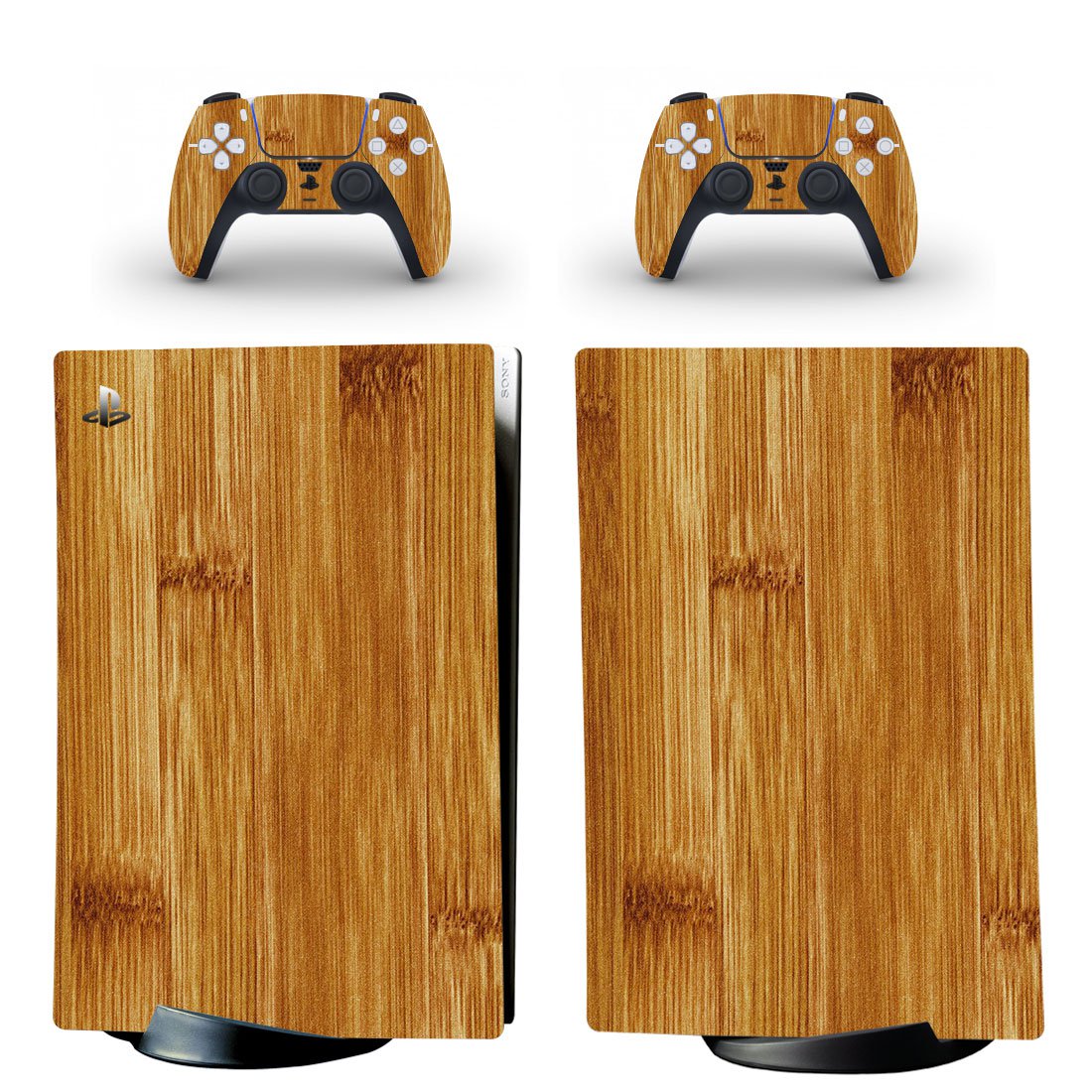 Wood Texture decal skin for PS5 digital Console & 2 Controllers