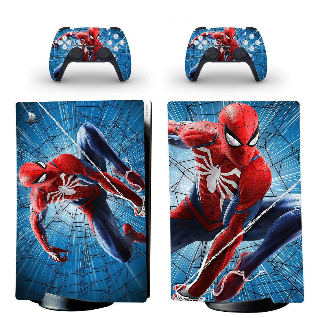 Spider Man decal skin for PS5 digital Console & 2 Controllers