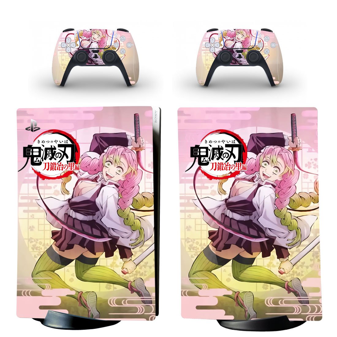 Demon Slayer decal skin for PS5 digital Console & 2 Controllers